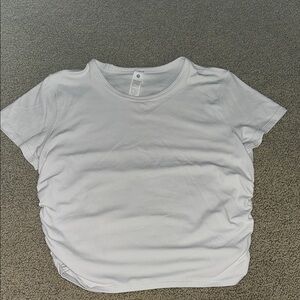 Lululemon ribbed cropped white shirt